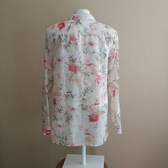 j.jill Sheer Long Sleeve Silk Blend Blouse - Picture 3 of 10